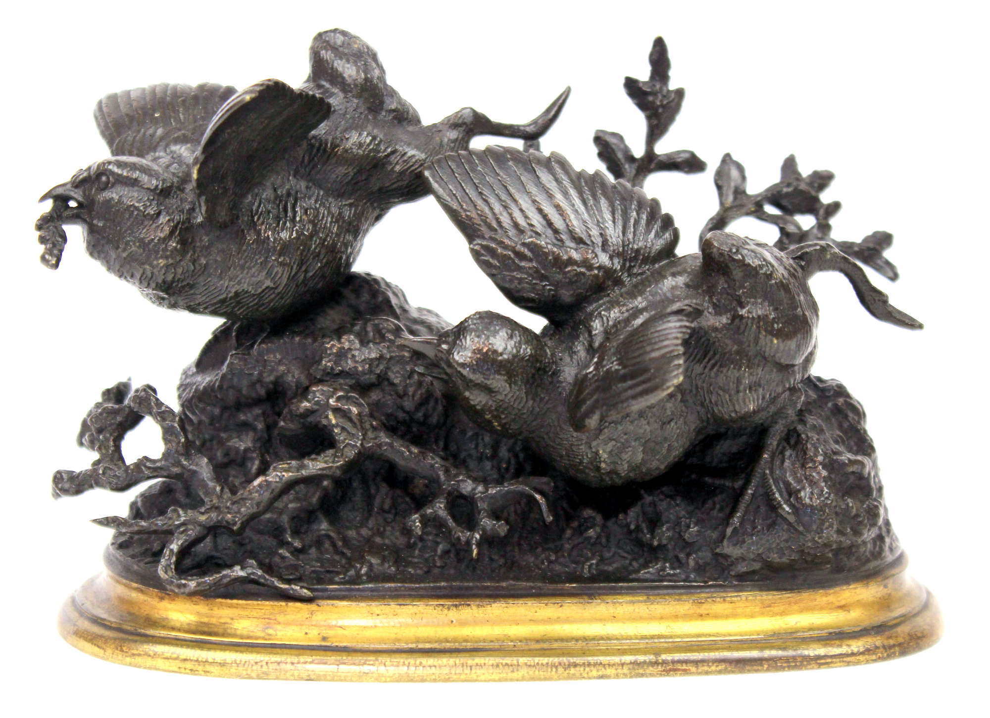 Ferdinand Pautrot (1832-1874) A 19th Century French Bronze Bird Group