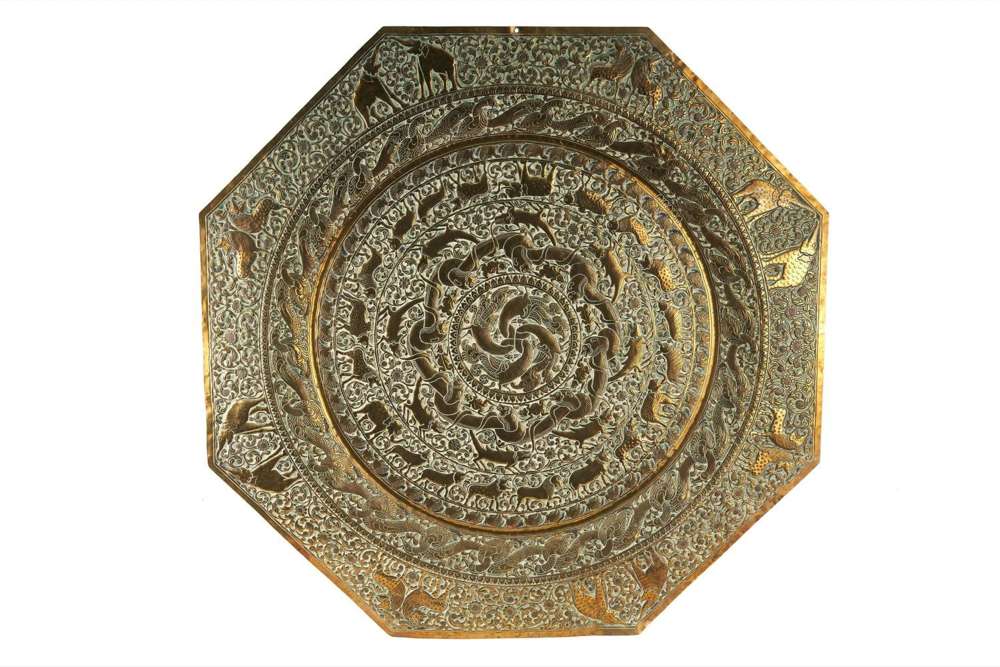 This Is An Impressive Large Late 19th Century Antique Brass Charger