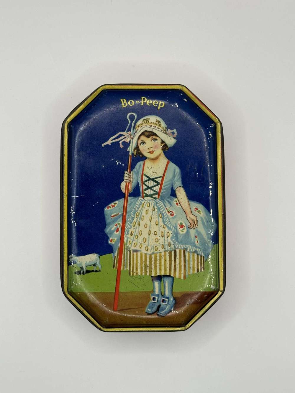 Blue bird toffee bo peep tin