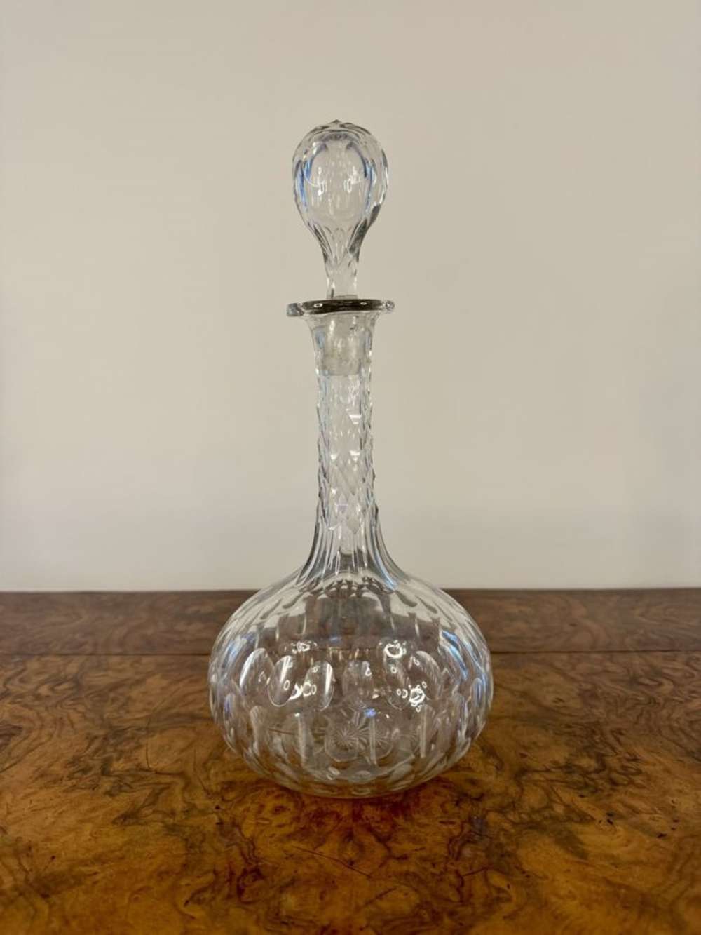 Pretty Antique Victorian Quality Glass Decanter