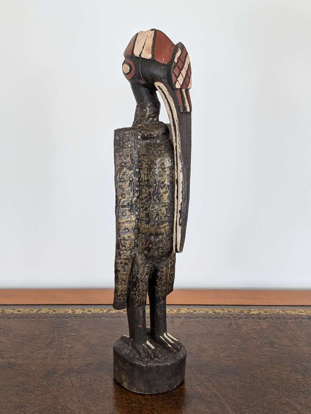 Senufo sejen Hornbill (Kalao bird) painted and carved figure, Ivory Coast, African