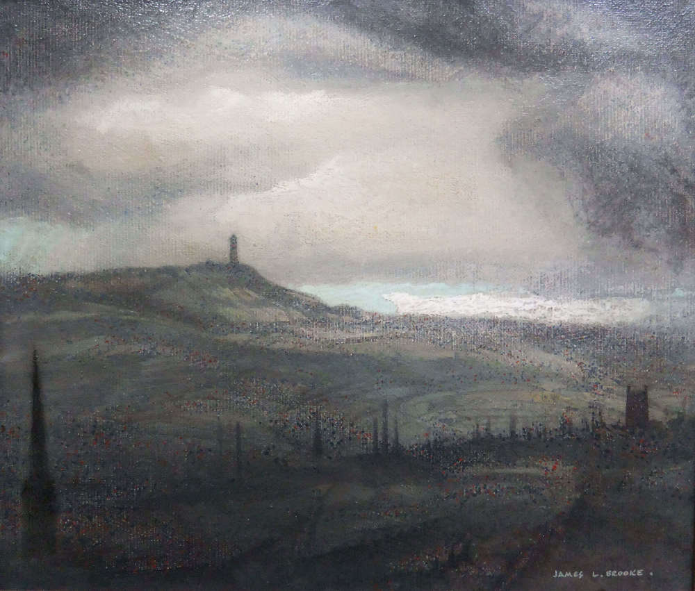 James L. Brooke "Early March, Castle Hill" Huddersfield  oil painting