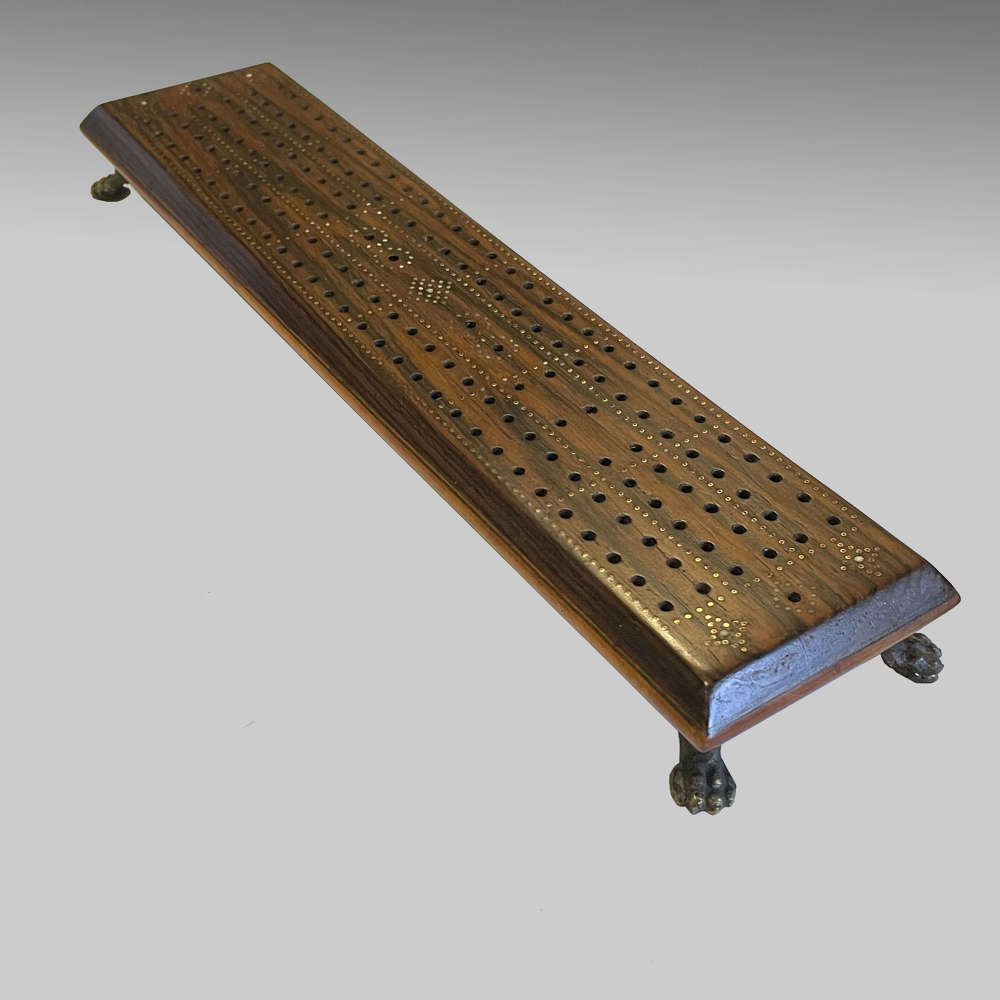Regency rosewood cribbage board