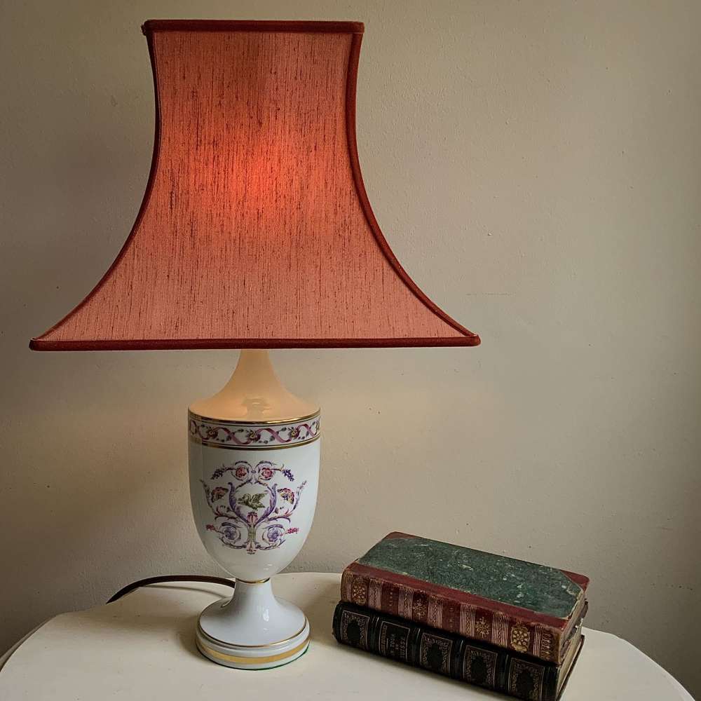 A Richard Ginori Vase Shaped Table Lamp in &lsquo;Rapallo&rsquo; Pattern