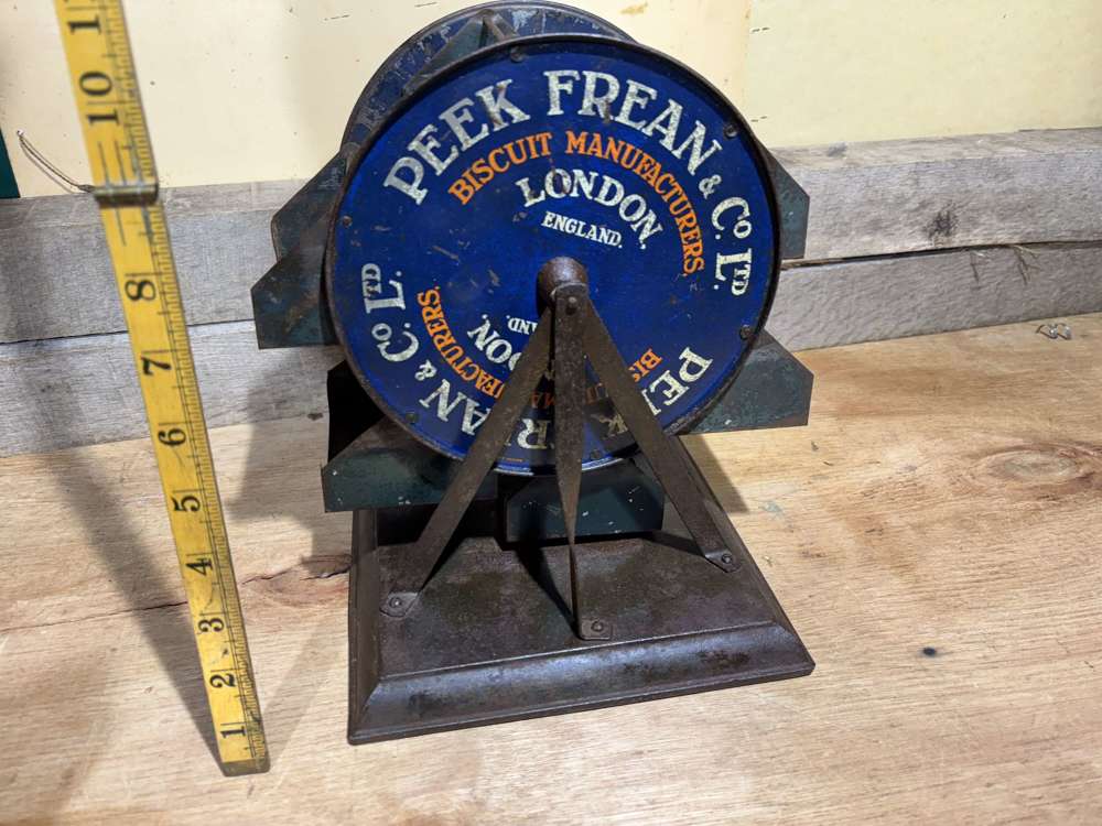 Peek Frean Biscuit Counter top biscuit wheel Sample Tin Display c1910
