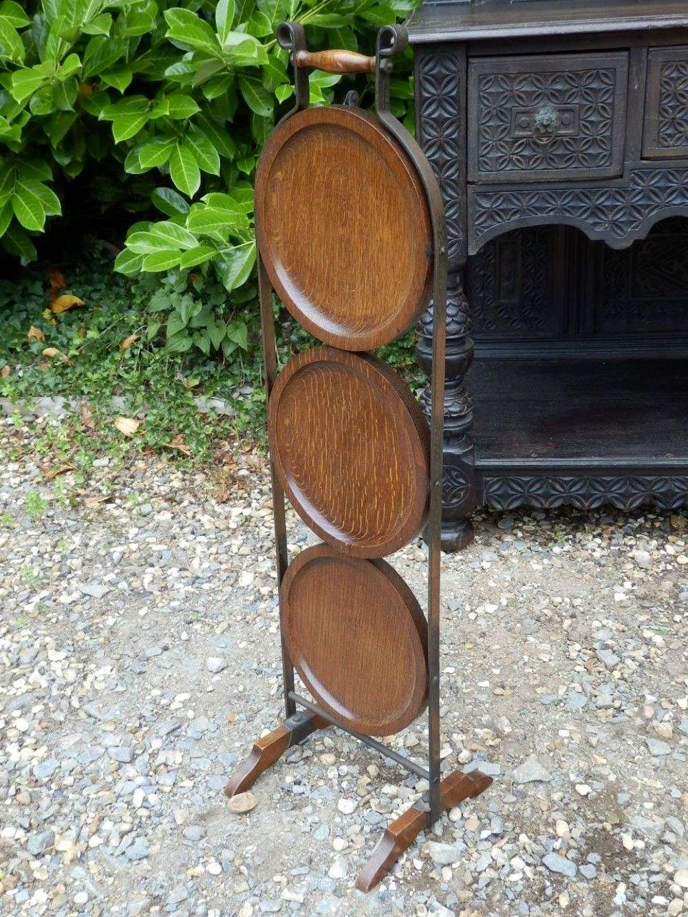 Folding Cake Stand. Arts And Crafts. Excellent Condition.