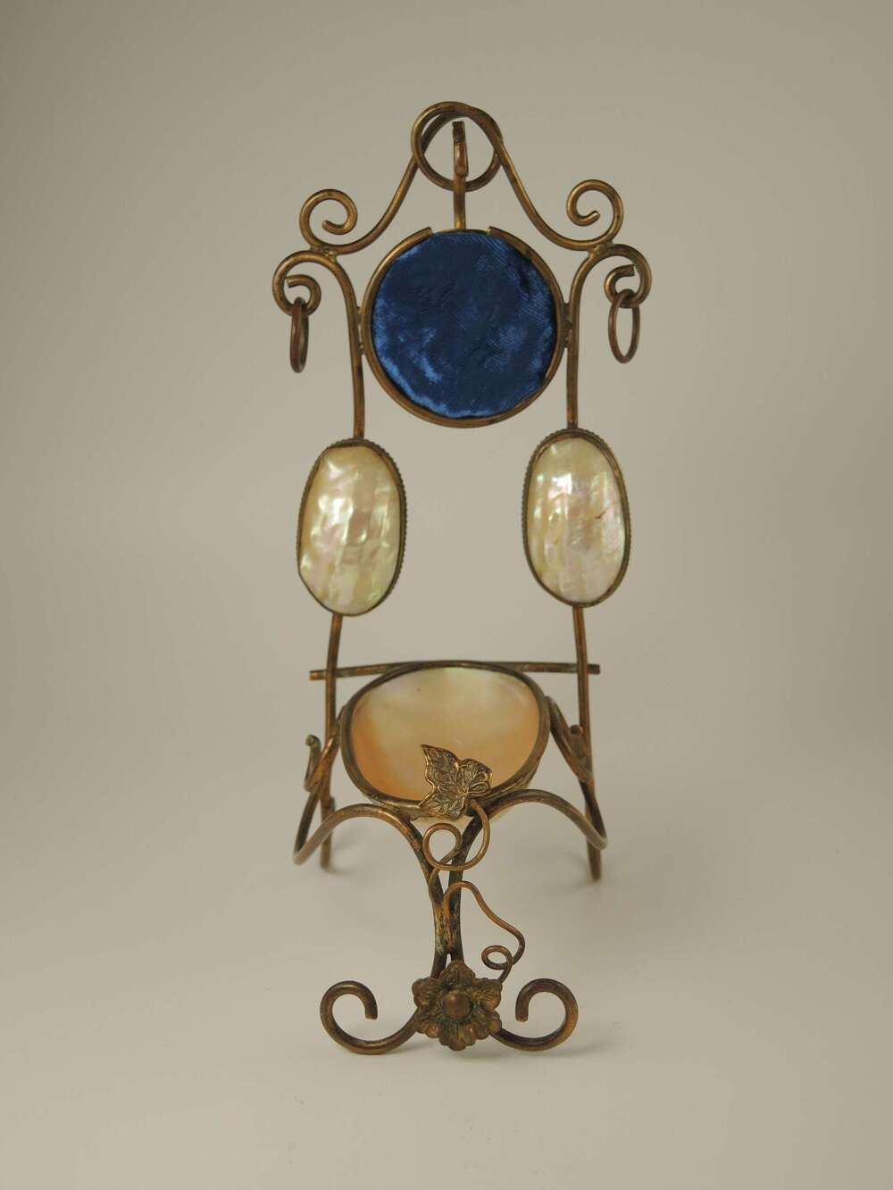 Antique French gilt and abalone pocket watch stand c1890