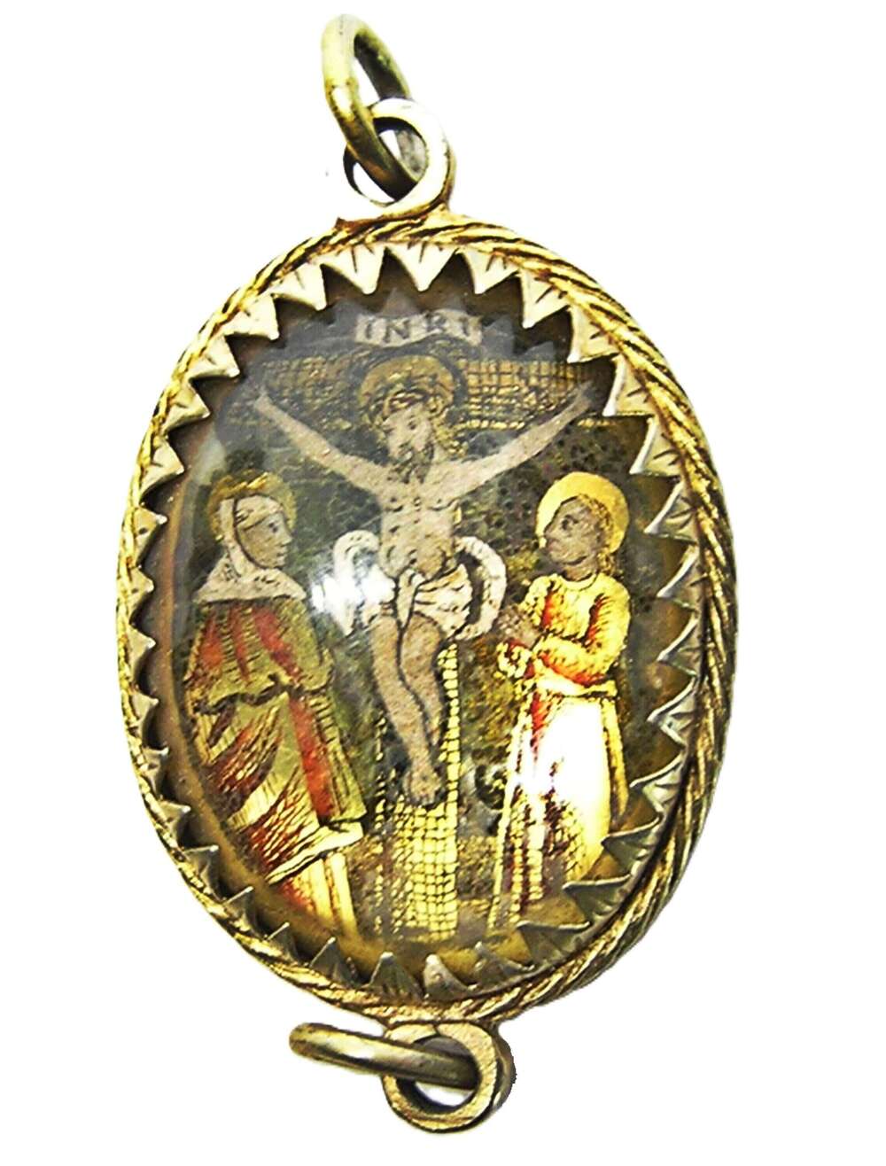Renaissance silver-gilt &eacute;glomis&eacute; rock crystal devotional jewel