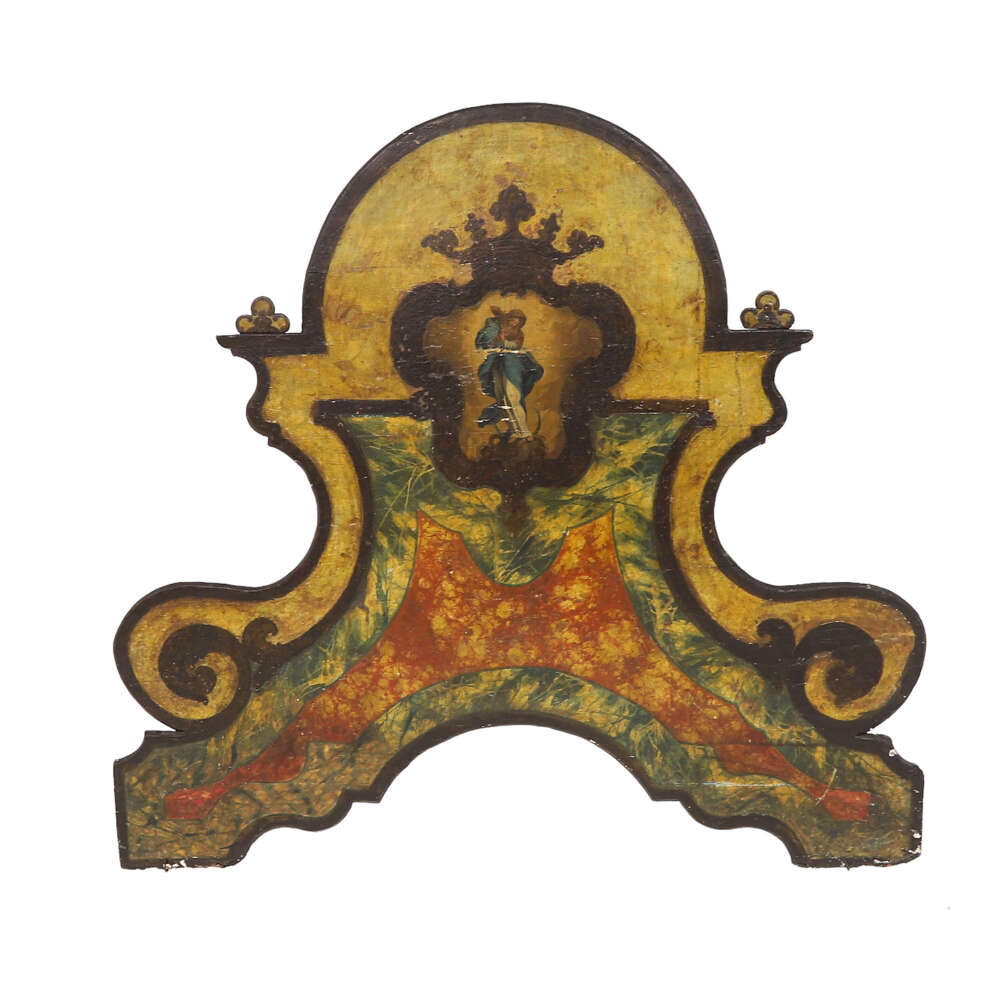 19th C Hand Painted Spanish Panel/Headboard/Overdoor