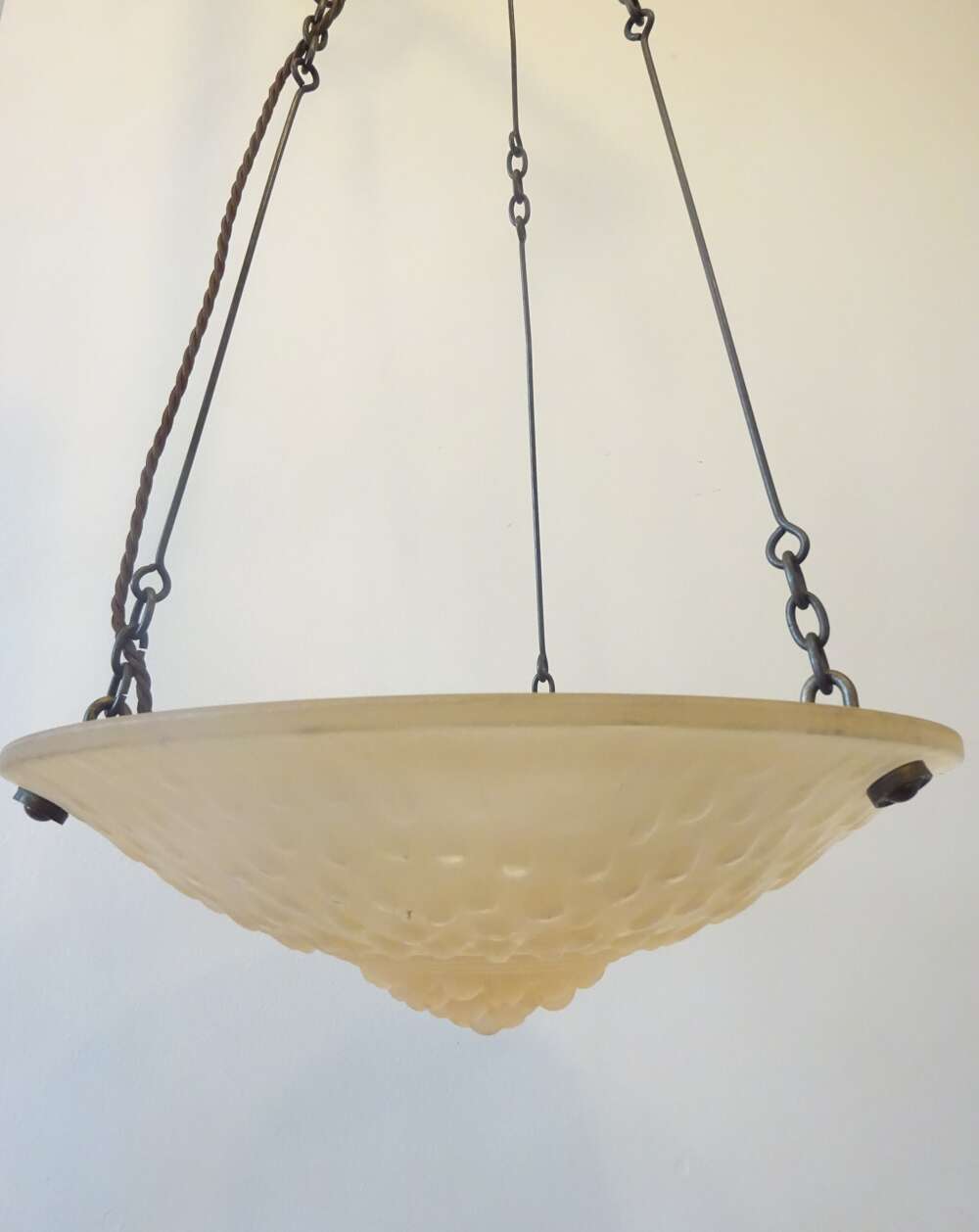 Muller Freres Peach Glass Plafonnier Light