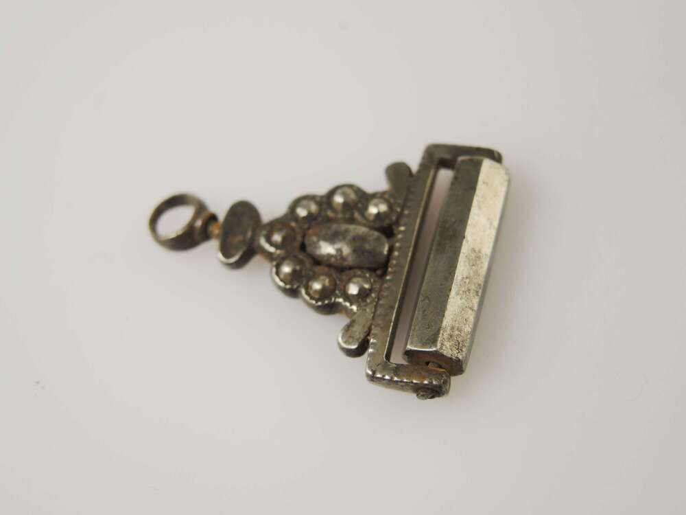 Georgian Woodstock Cut Steel spinner fob c1750