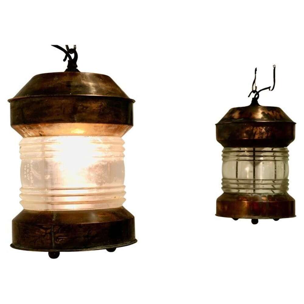 A Pair of Copper Ships Mast Head Lights
