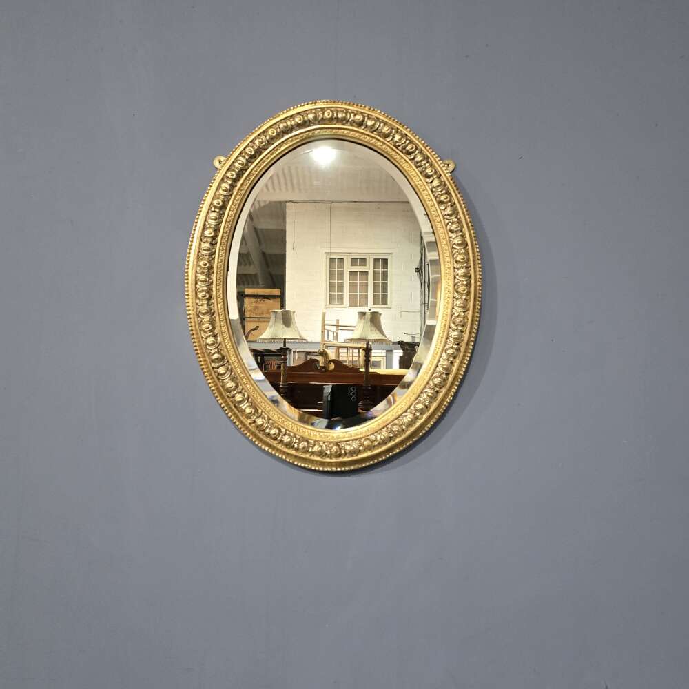Fabulous Victorian Oval Gilt Antique Mirror