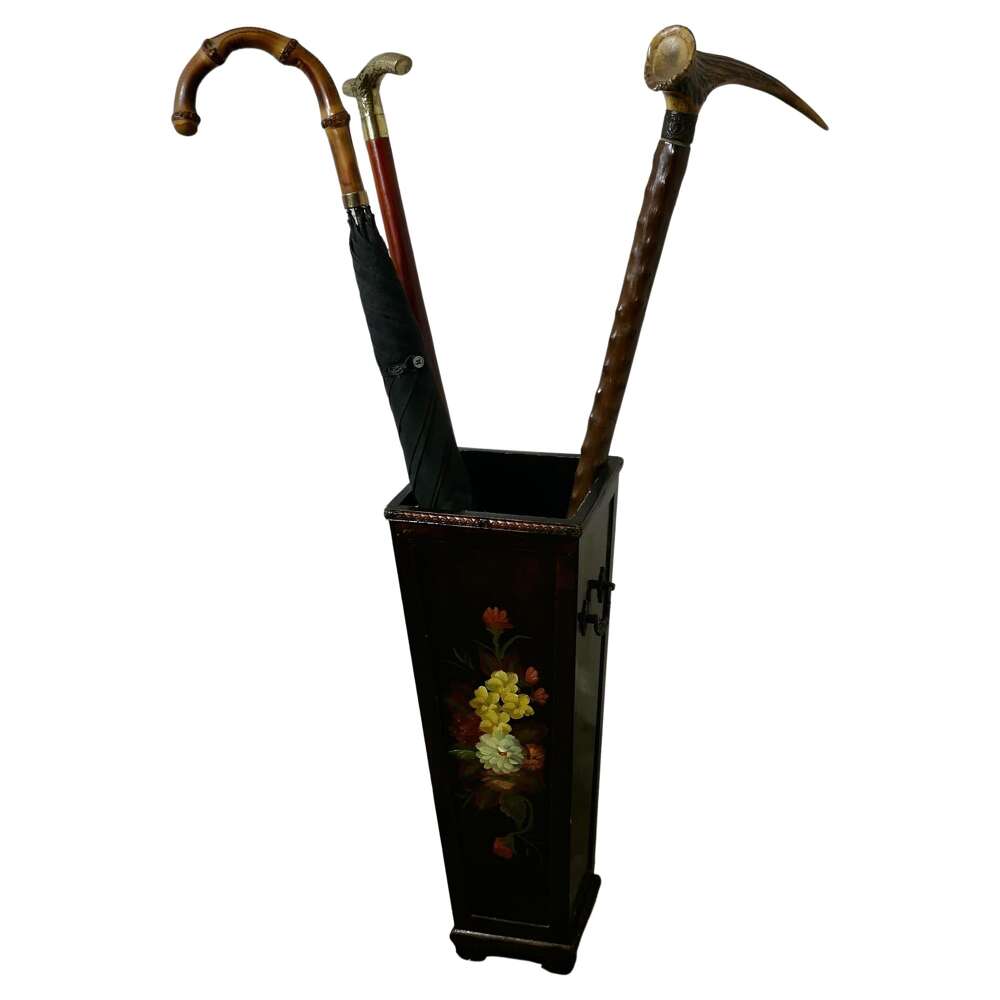 Folk Art Painted Stick Stand, Umbrella Stand  This is a good looking p