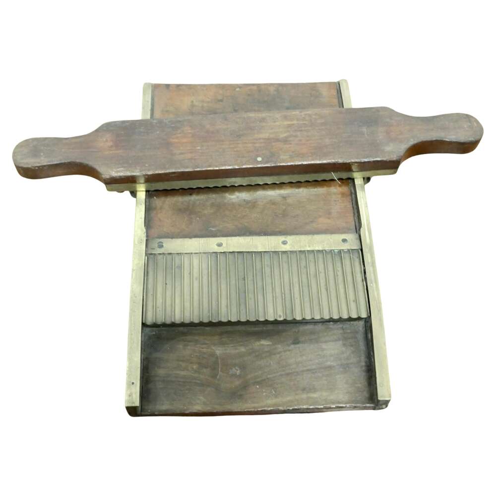 Antique Wood %26 Brass Pill Roller from a Pharmacy Apothecary