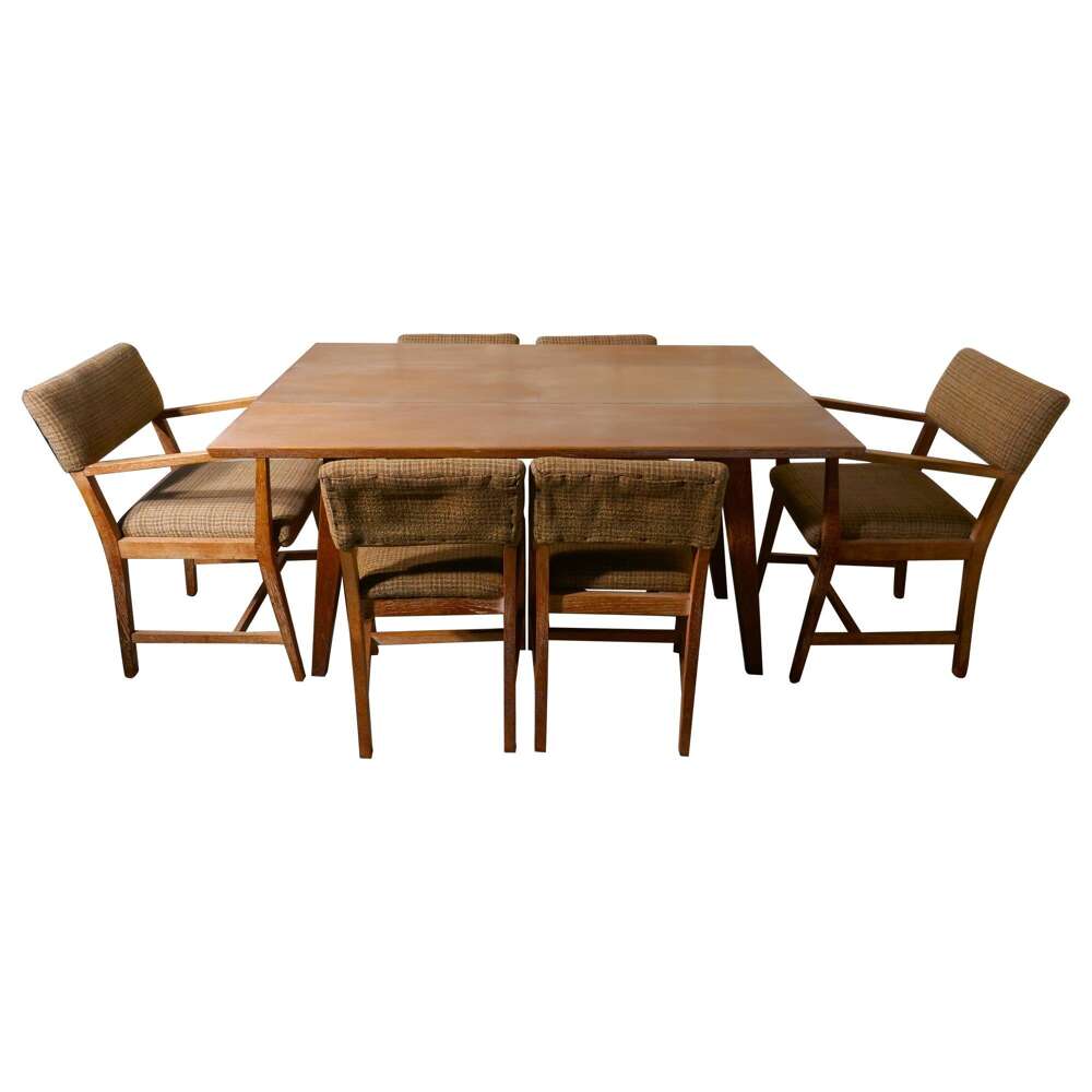 Limed Oak Extending Dining Table and set of 6 Chairs