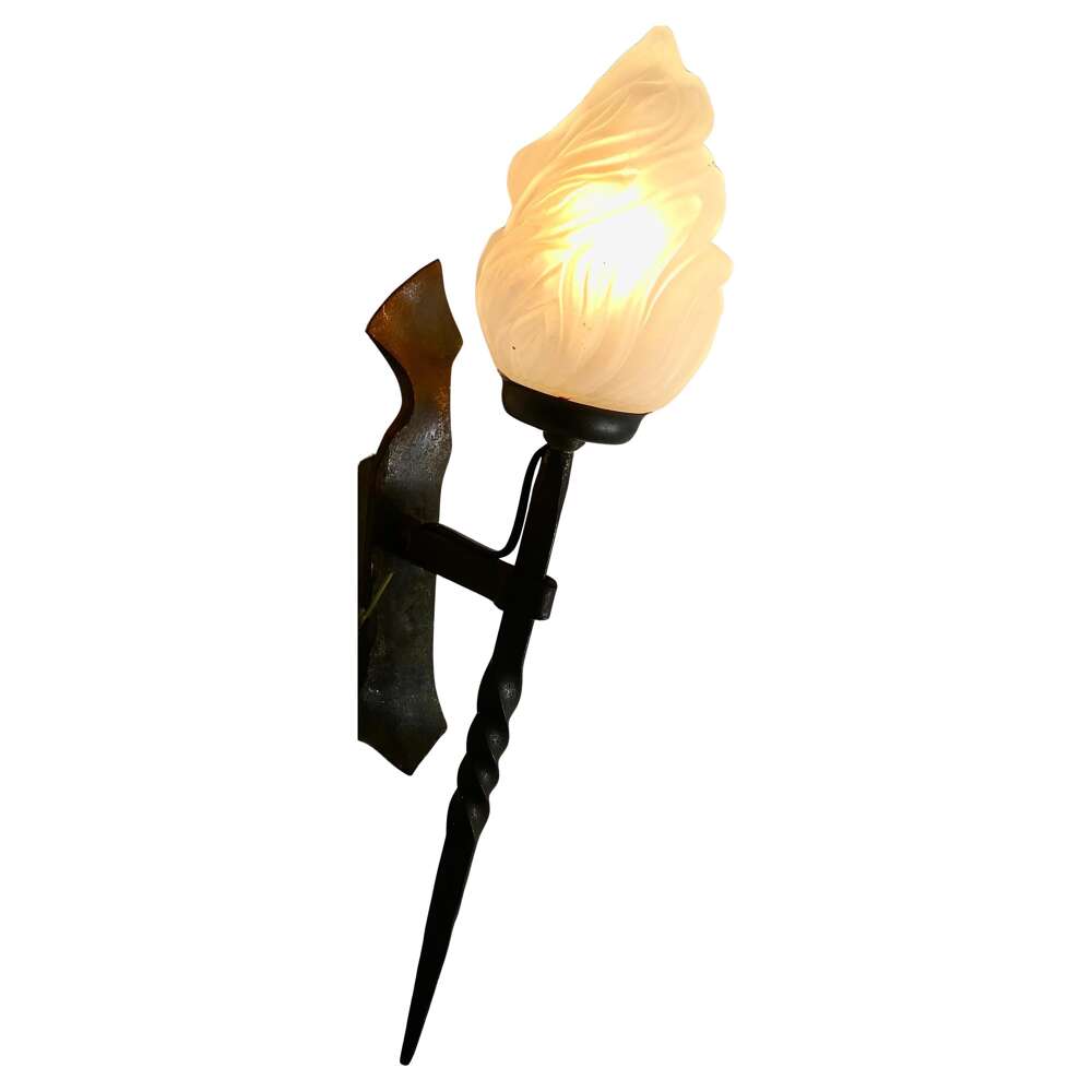 A Superb French Gothic Iron Entrance Wall Light