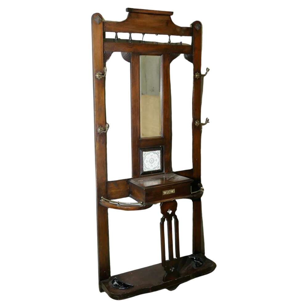 An Elegant Edwardian Mirrored Hall Stand   This is a handsome piece