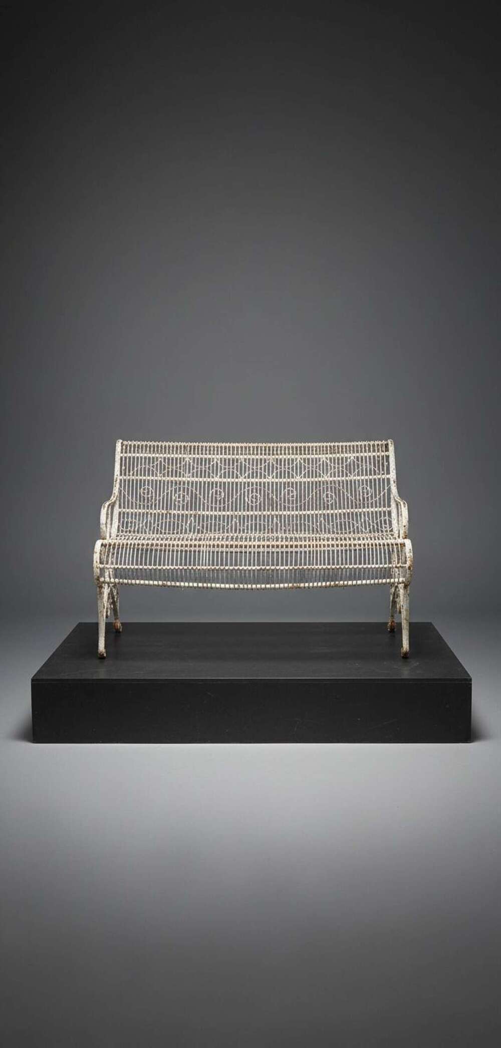 Rare Regency Wirework and Wrought Iron Garden Bench