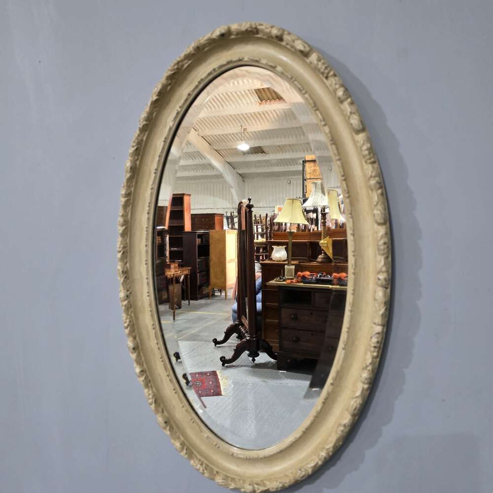 Victorian Oval Painted Antique Mirror