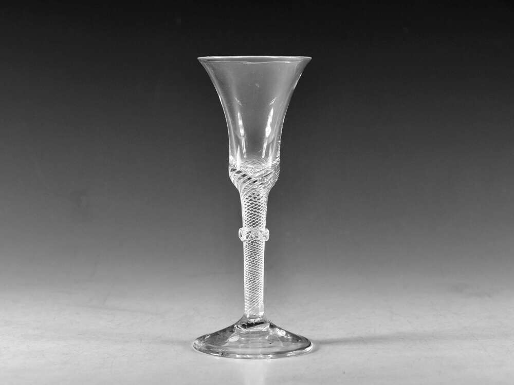 Antique glass - air twist wine glass English c1755
