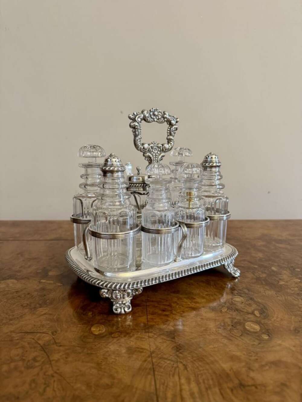 Fine Quality Antique Georgian Seven Bottle Cruet Set