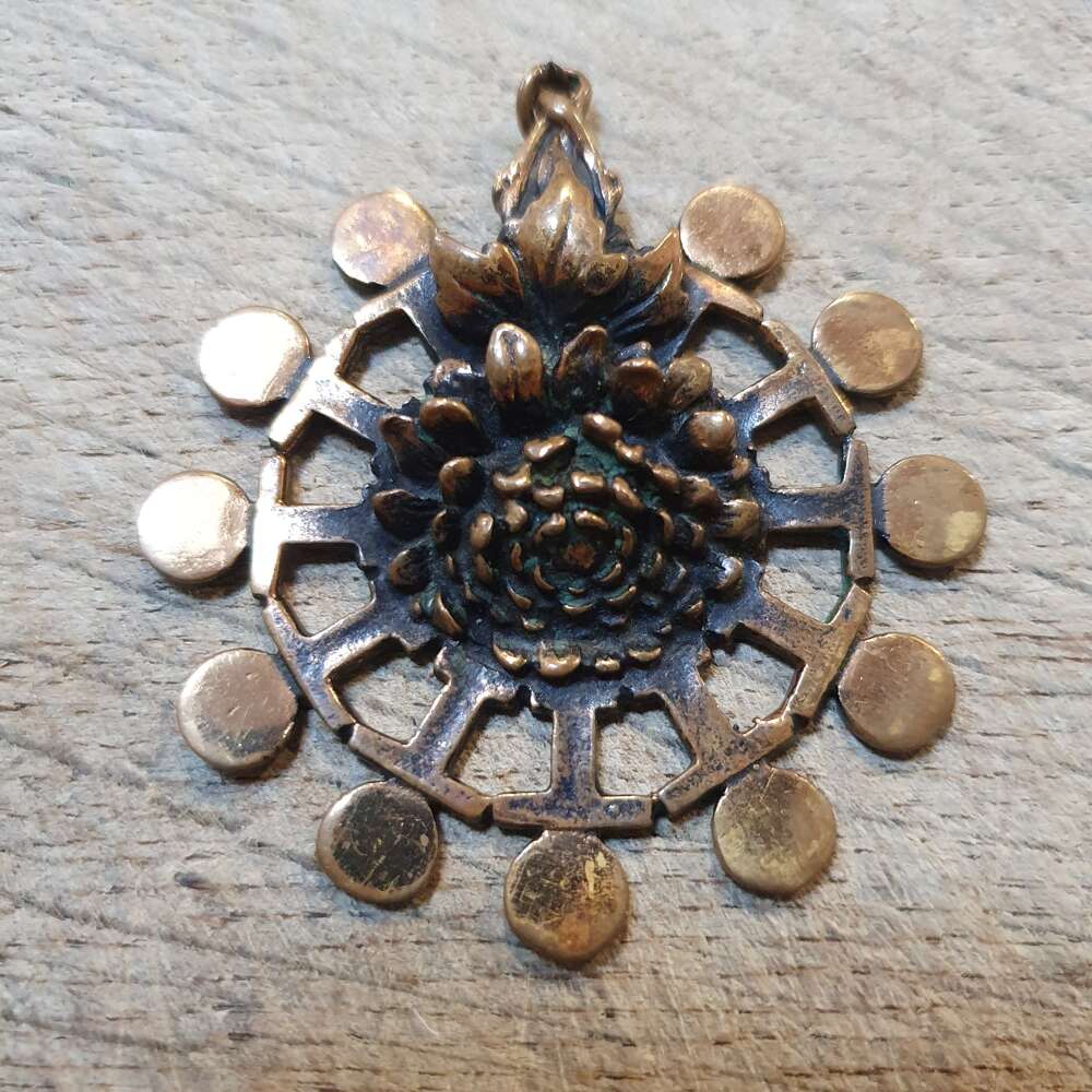 Pentti Sarpaneva for Turun Hopea, Finland. Bronze Modernist Pendant.