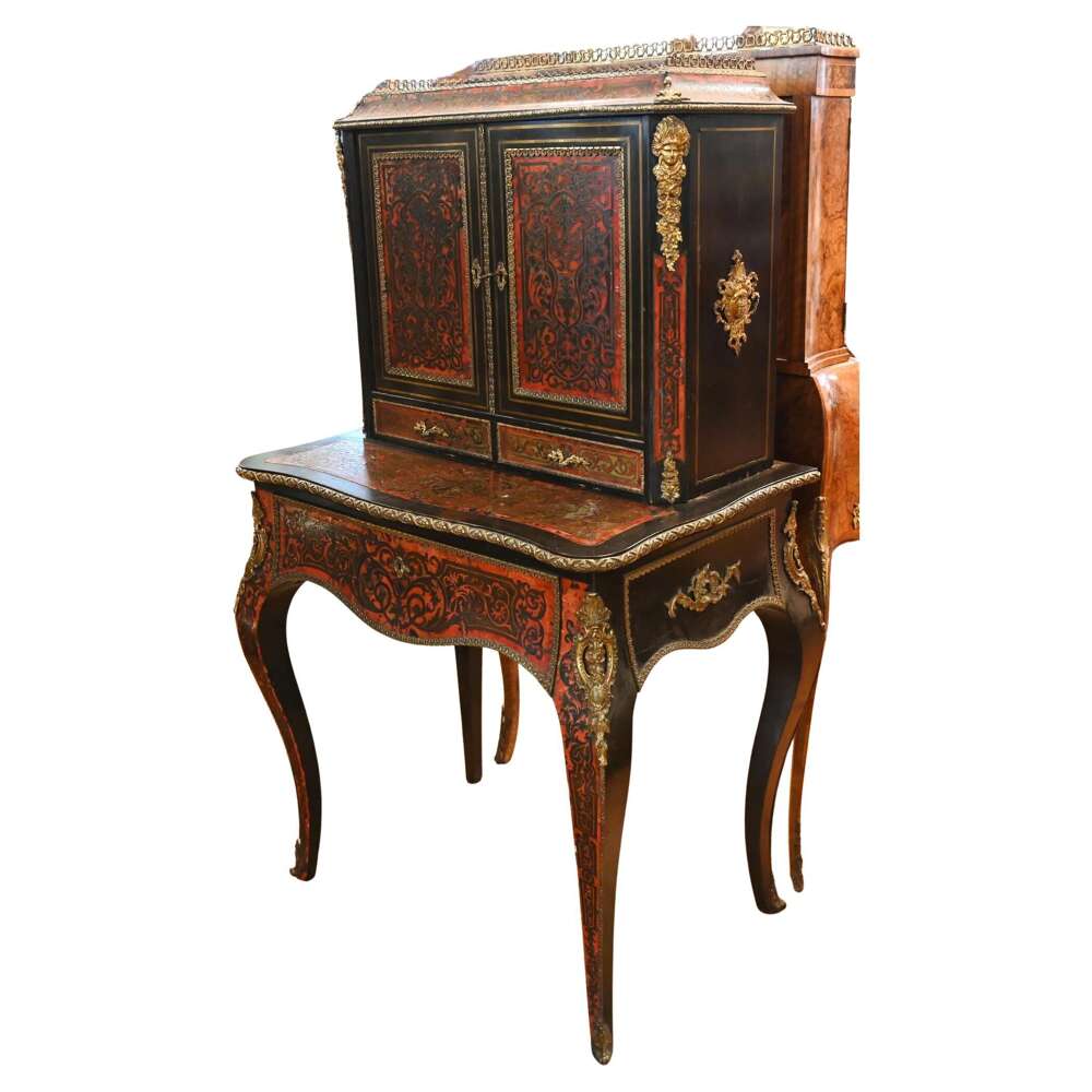 Boulle Bonheur De Jour Desk Inlay 1880