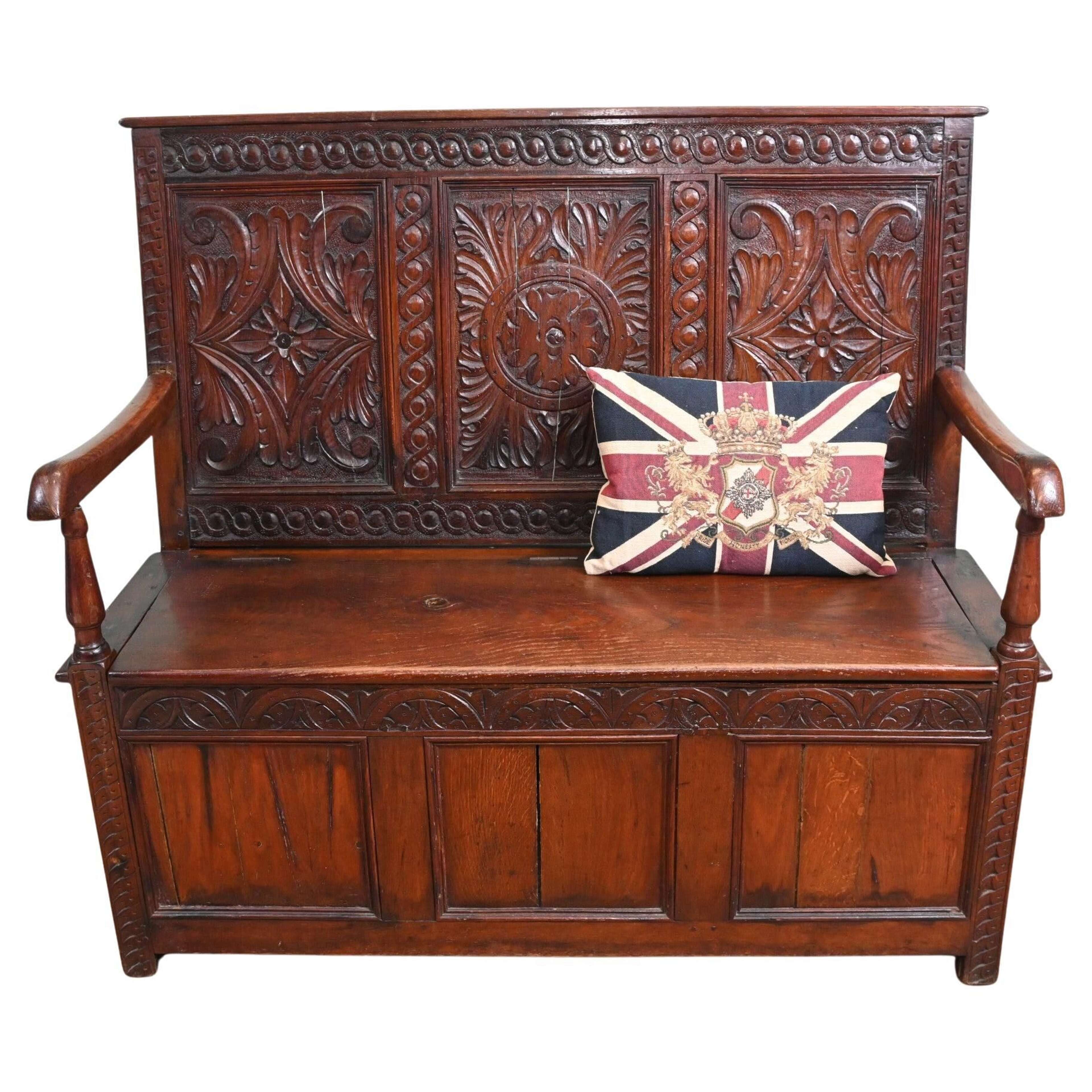 victorian-oak-settle-hall-