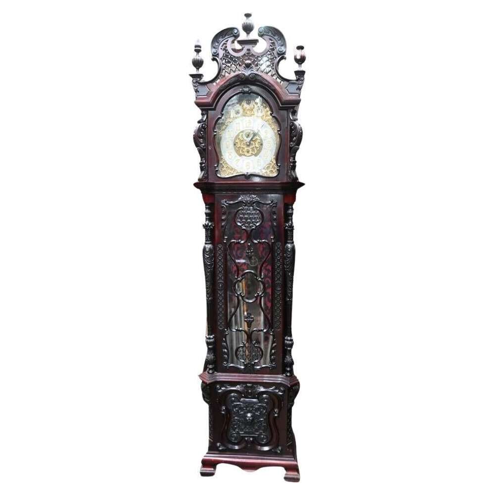 Musical Antique Grandfather Clock Carved Longcase John Boyd Glasgow