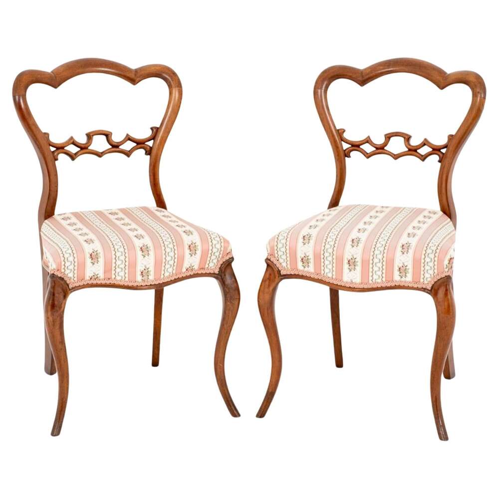 Pair Victorian Side Chairs Antique, Circa 1860