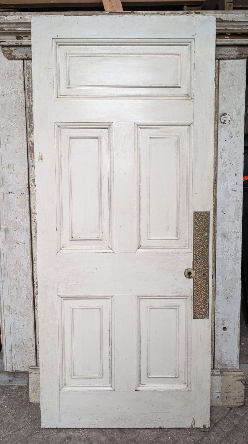 DB0500 A RECLAIMED 5 PANEL PINE DOOR FOR INTERNAL / EXTERNAL USE