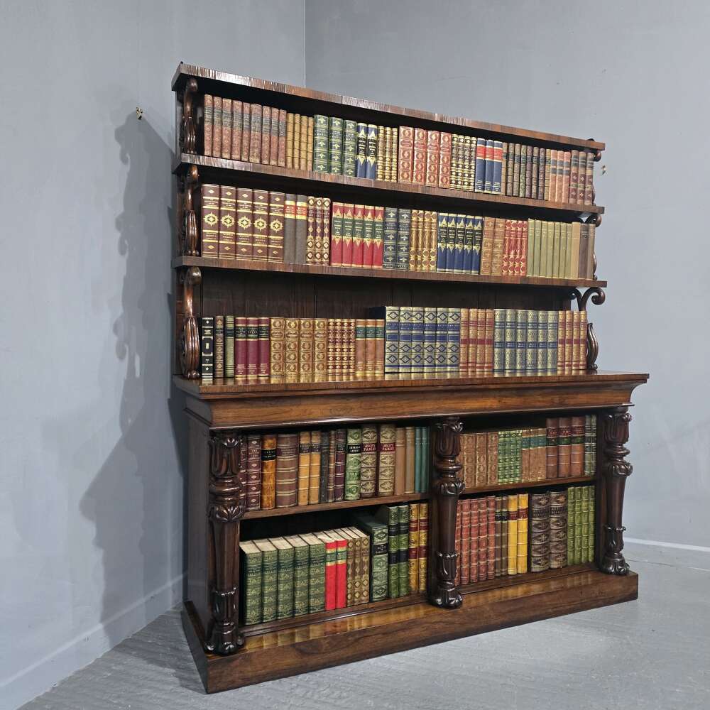 Large Top Quality William 4th Open Library Waterfall Antique Bookcase