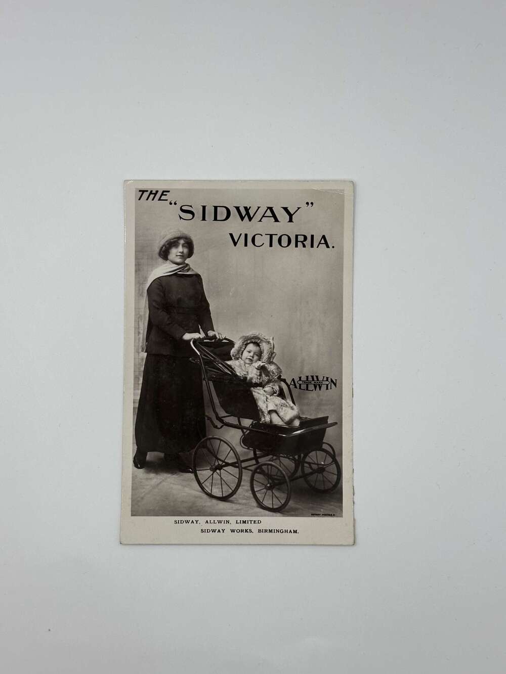 The sidway Victoria allwin prams advertising postcard