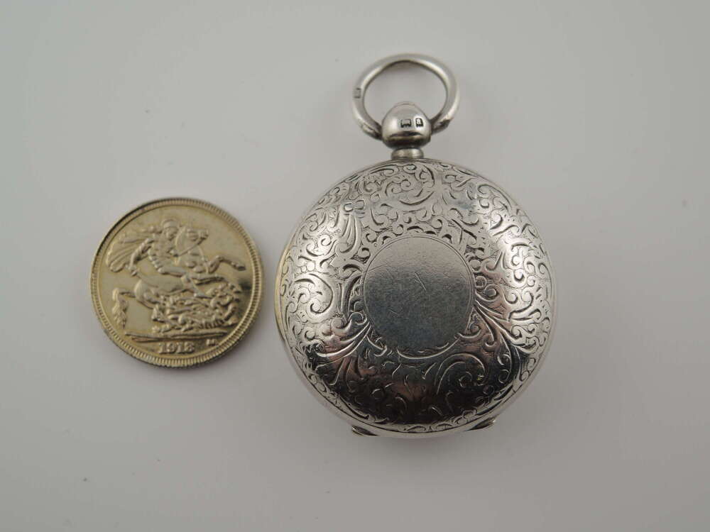 Victorian English silver sovereign case Birmingham 1900