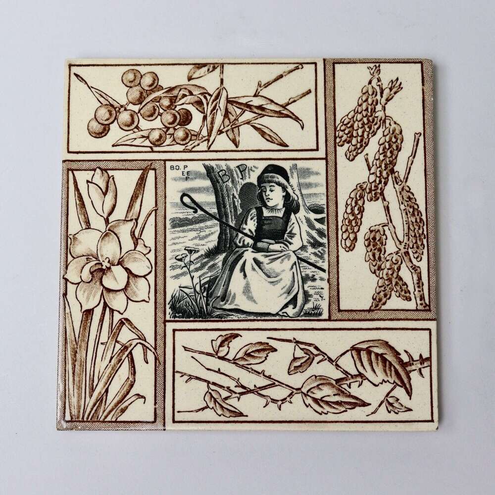 Victorian Picture Tile "Bo Peep"