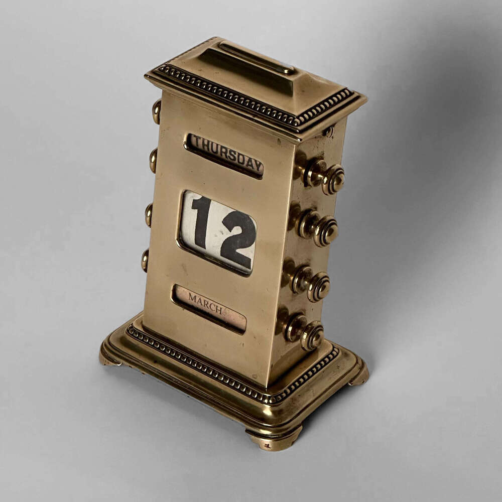 19th century cast brass perpetual calendar by William Tonks of Birmingham