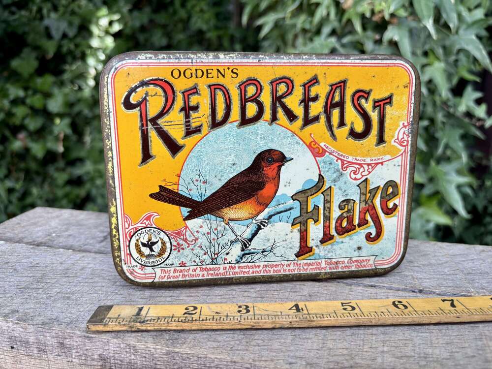 Ogden's Red Breast Bird Tobacco Tin c1920s