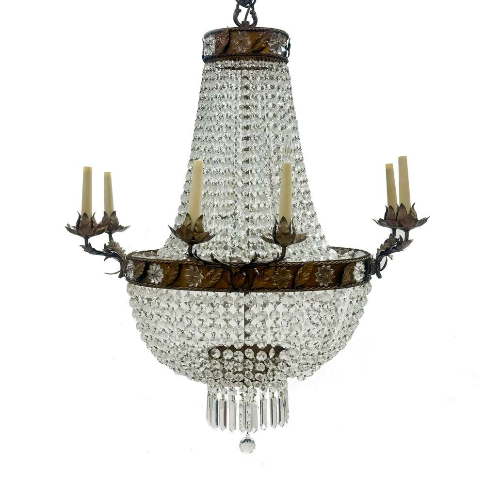 Reclaimed Antique Bronze Effect Crystal Chandelier | 8 Arm