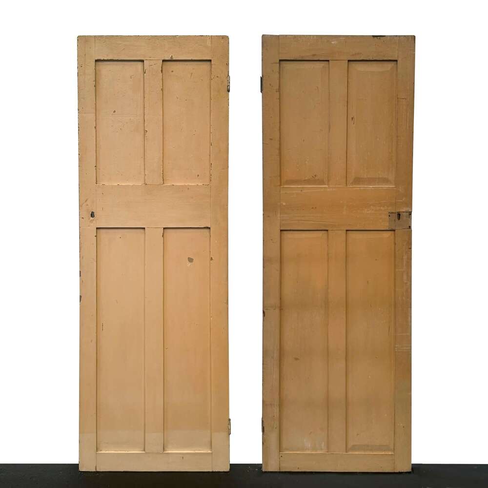 Georgian Solid Pine Panelled Door - 226cm X 78cm
