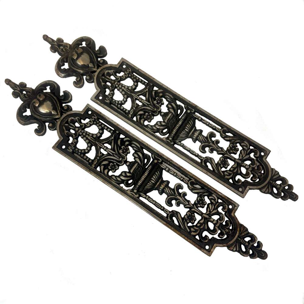 Reclaimed Victorian Style Cast Iron Finger Plates - 31 Pairs Available