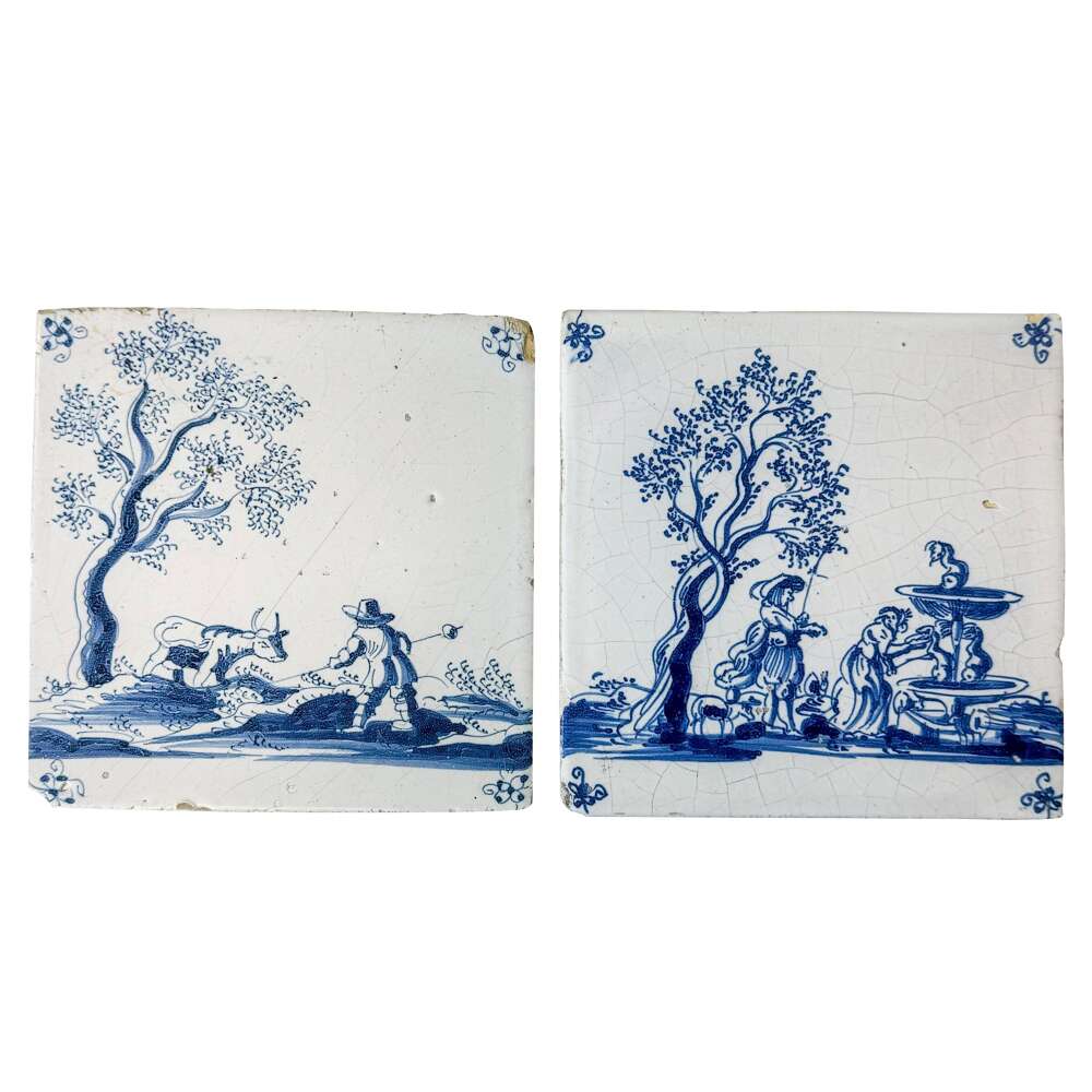 Antique 18th Century Dutch Delft Tiles