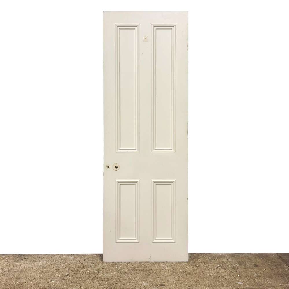 Reclaimed White Tulip Wood 4 Panel Door - 202cm X 69cm