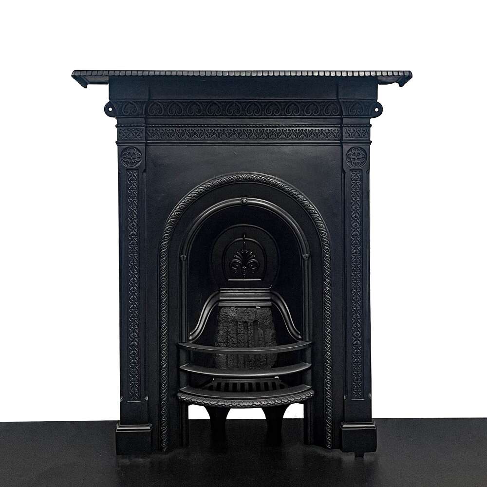 Antique Victorian Cast Iron Combination Fireplace