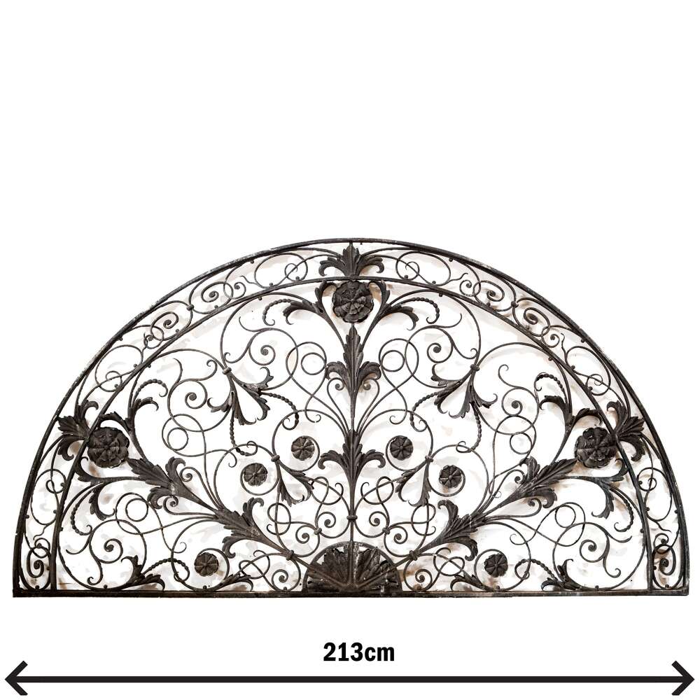 Spectacular Antique Reclaimed Ornate Wrought Iron Fanlight