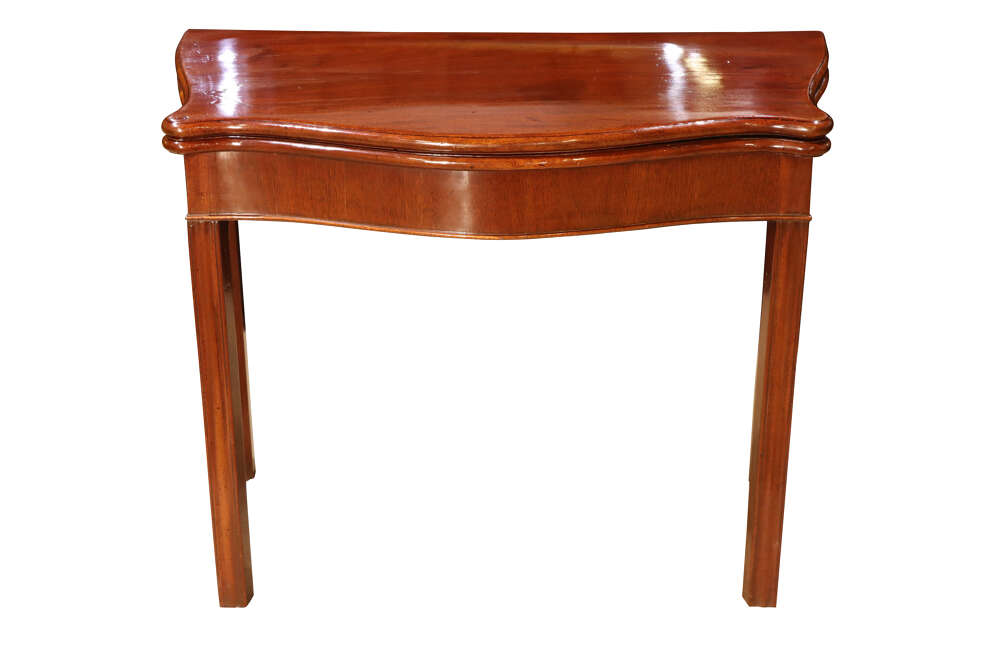 George III Serpentine Shaped Card Table