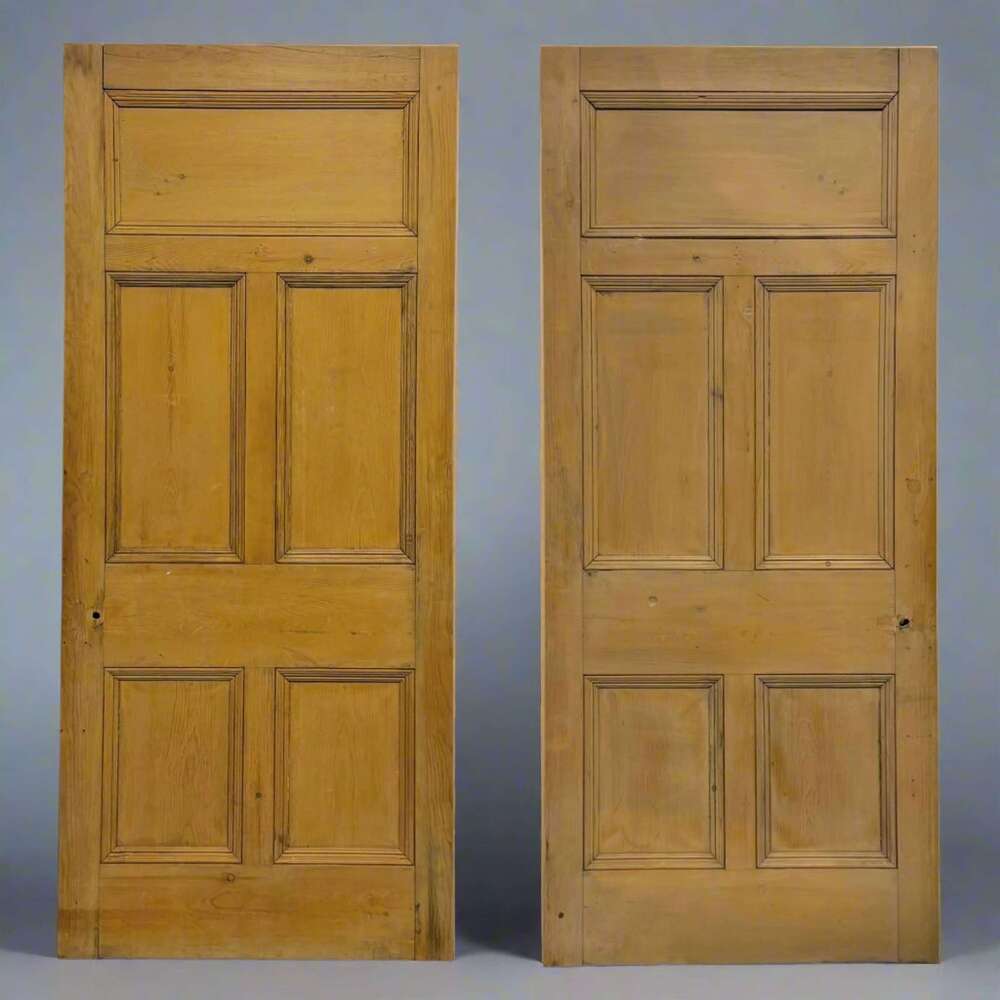 Antique Victorian 5 Panel Door - 218cm X 94.5cm