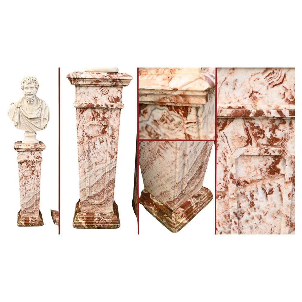 Empire Marble Pedestal Stand Column Table