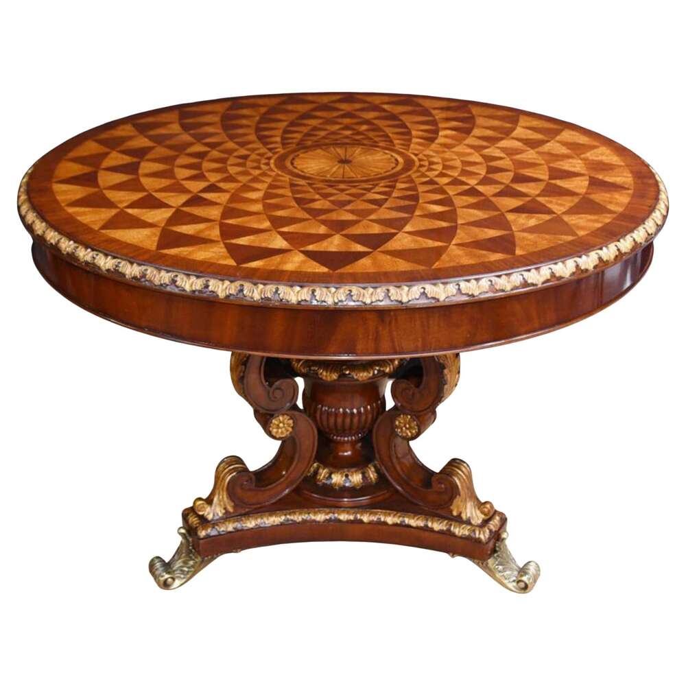 English Regency Spyrograph Centre Table Round Antique Dining Table