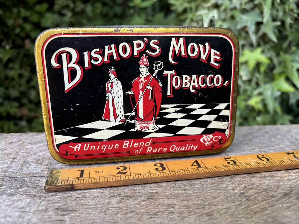 Cohen Weenen Bishops Move Chess Image 4oz Tobacco Tin c1920s